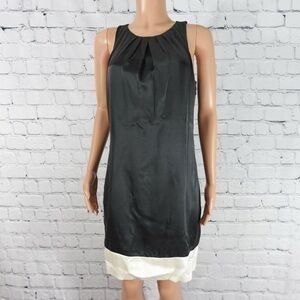 White House Black Market black satin slip dress